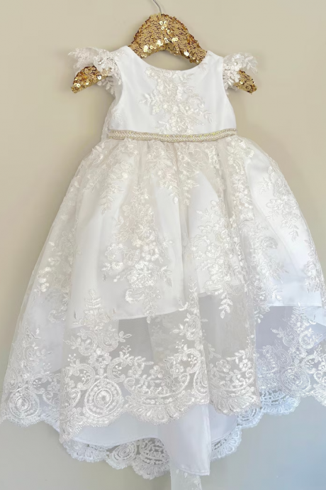 Girl Baptism Dress Lace Wedding Party Formal Gown