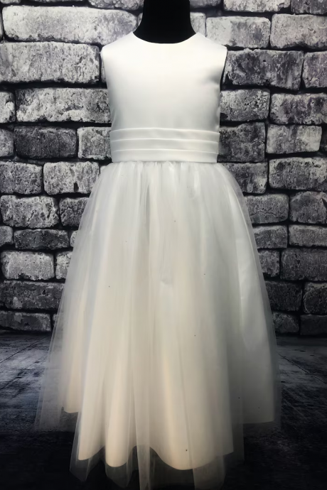 Classic Ivory Wedding Flower Girl Dress