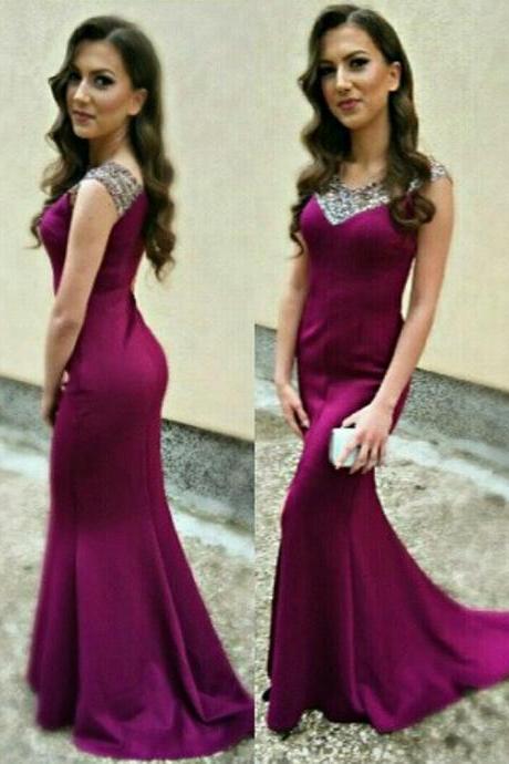 Cap Sleeves Fit To Flare Prom Dress