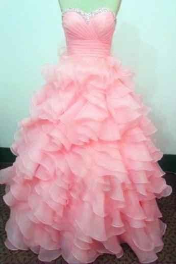 Tiered Ball Gown Wedding Dress Prom Gown Quinceanera Dress