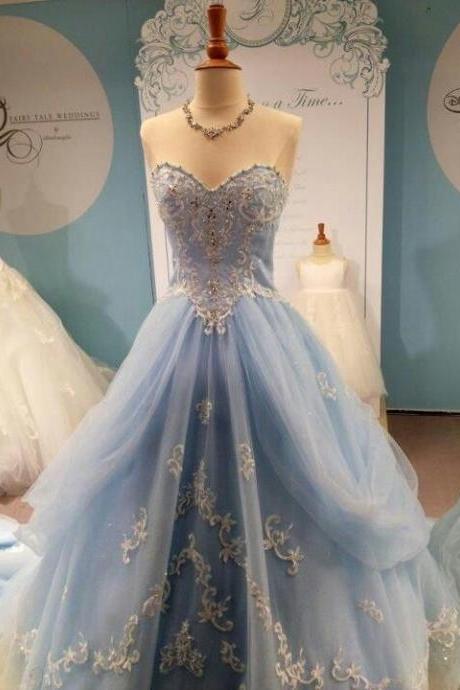 Cinderella Sky Blue Wedding Dress
