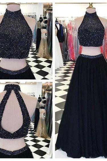 Sparkle Black 2 Pieces Prom Dress Party Dress