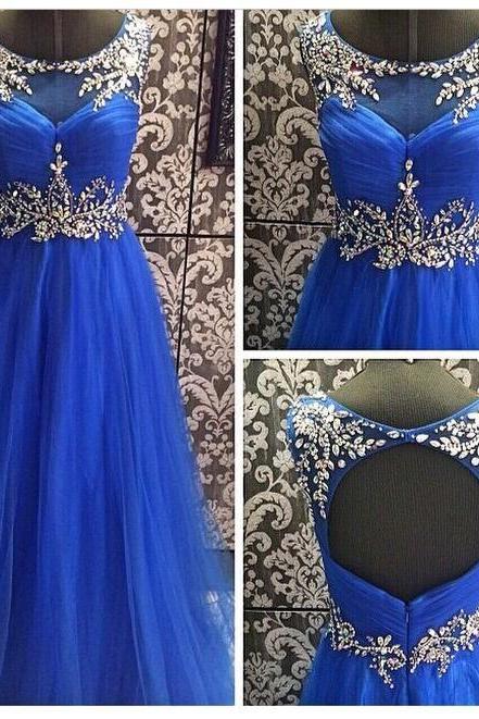 Royal Blue Dress With Open Back