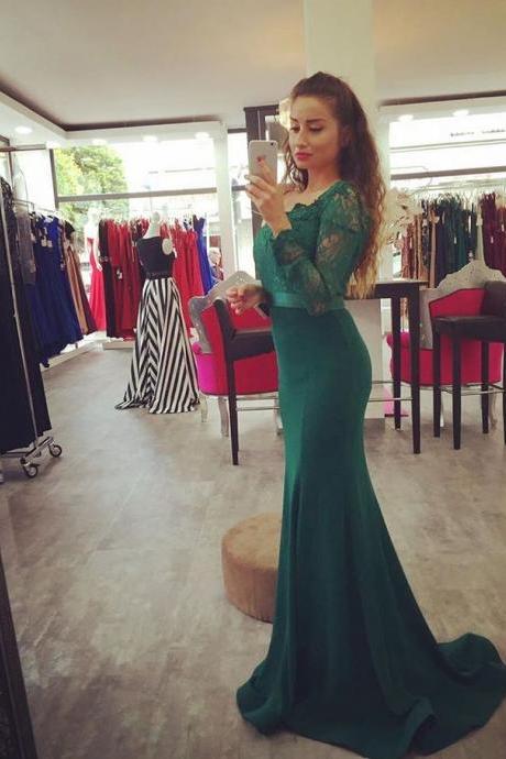 Long Sleeved Trumpet Formal Occasion Dress Prom Dress