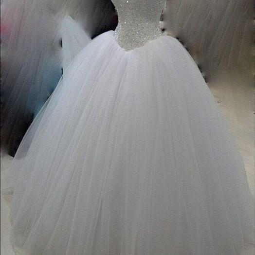 Basque Waistline Sparkle Princess Ball Gown Wedding Dress With Corset ...