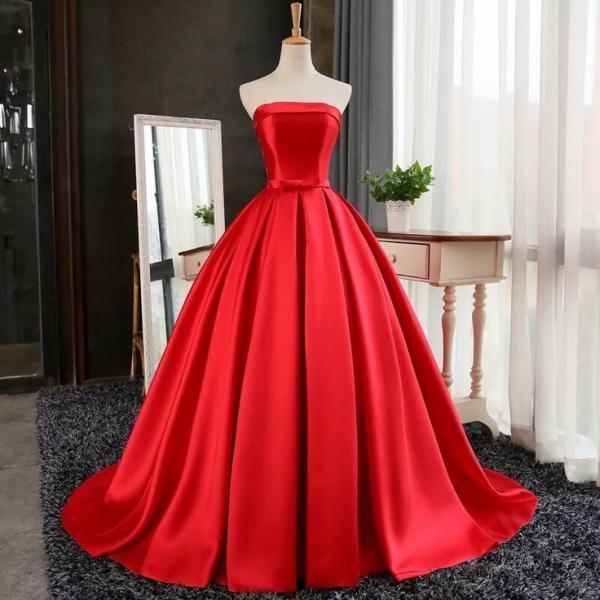 Strapless Red Ball Gown With Corset Back on Luulla
