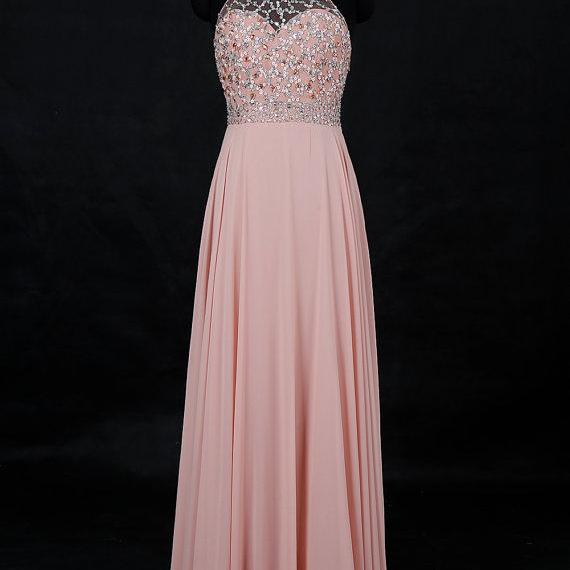 A-Line/Princess Sleeveless Round Neck Floor Length Girl Party Shinning Dresses