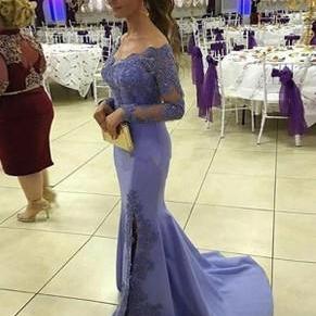 Off The Shoulder Evening Dress With Slit on Luulla