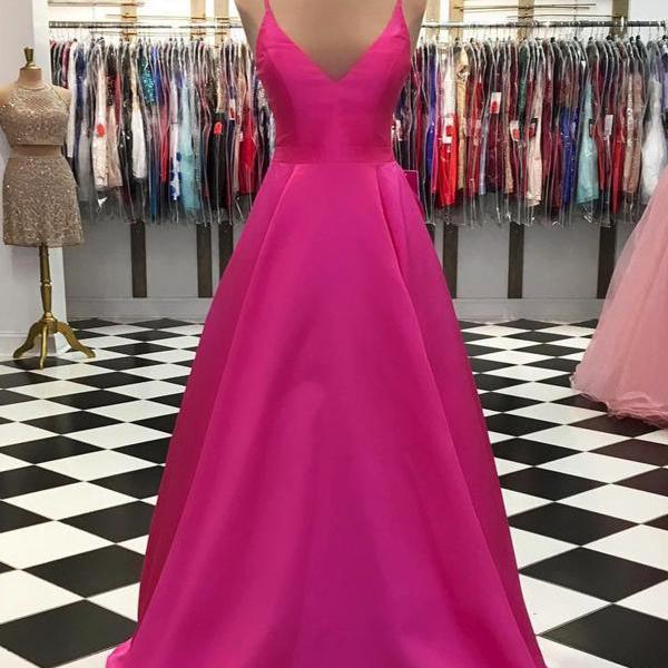 Pink Satin Dress Prom Tight Satin Pink Long Dress Pink Tight Fitting Prom  Dresses Prom
