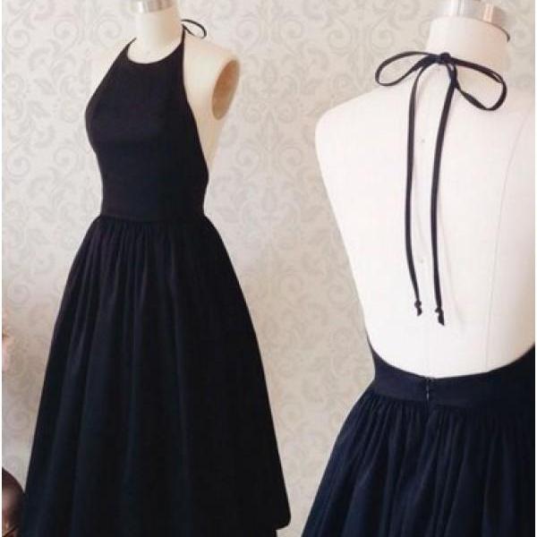 Classy Halter Backless Slit Long Party Dress Blue Prom Gown SP1047 main image 1