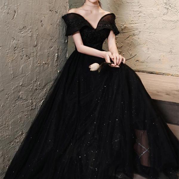 Off Shoulder Glitter A-Line Evening Gown main image 0