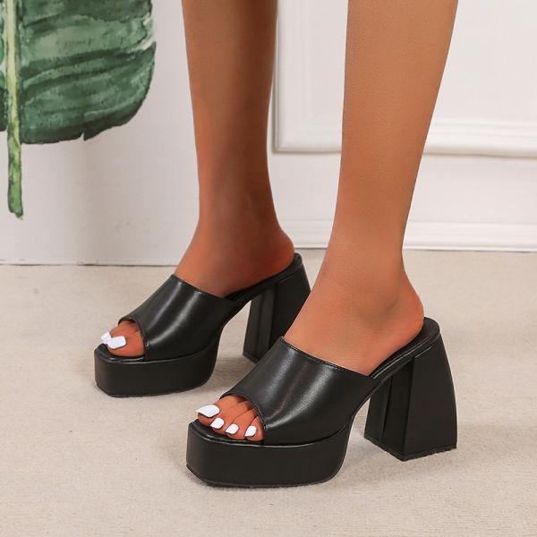 Minimalist Block Heeled Sandals Women Shoes
