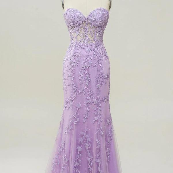 Crystals One Shoulder Lilac Ruffled A-Line Pageant Dress main image 1