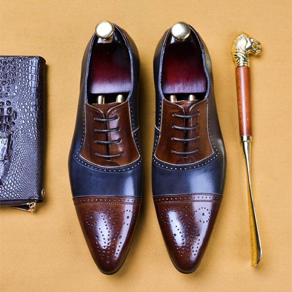 Men Lace Up Brogues Dinner Shoes