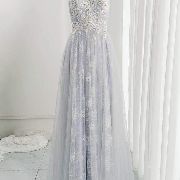 Lilac and Ivory Floor Length Pageant Dress Long Evening Gown