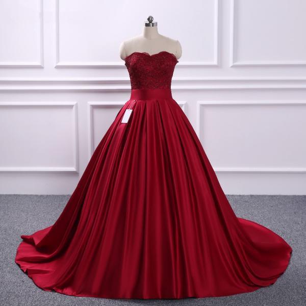 Sleeveless Red Ball Gown Pageant Dress Formal Gown
