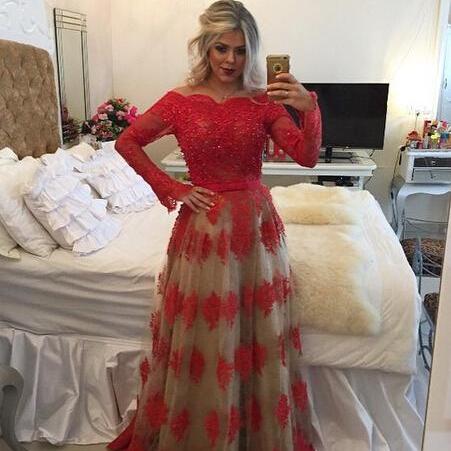 Off The Shoulder Red Prom Dress on Luulla