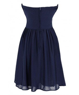 Short Navy Chiffon Dress on Luulla