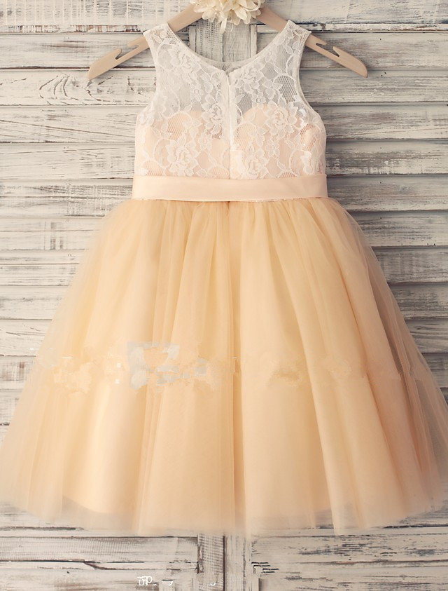 Champagne Flower Girl Dress on Luulla