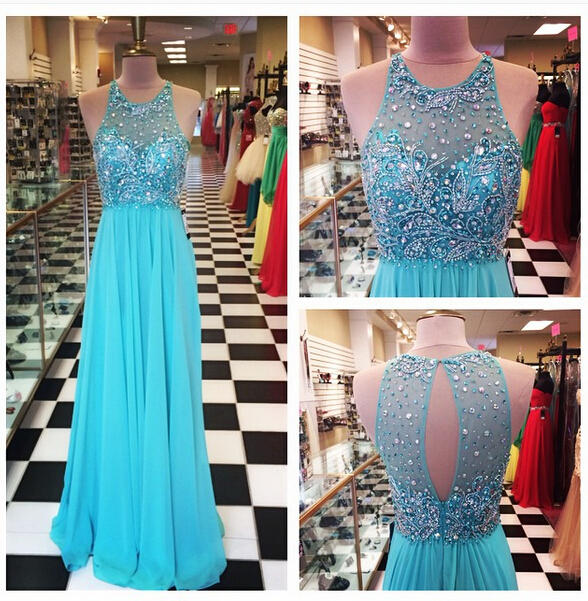 Pretty A-line Strapless Floor Length Long Beaded Prom Dress main image 0