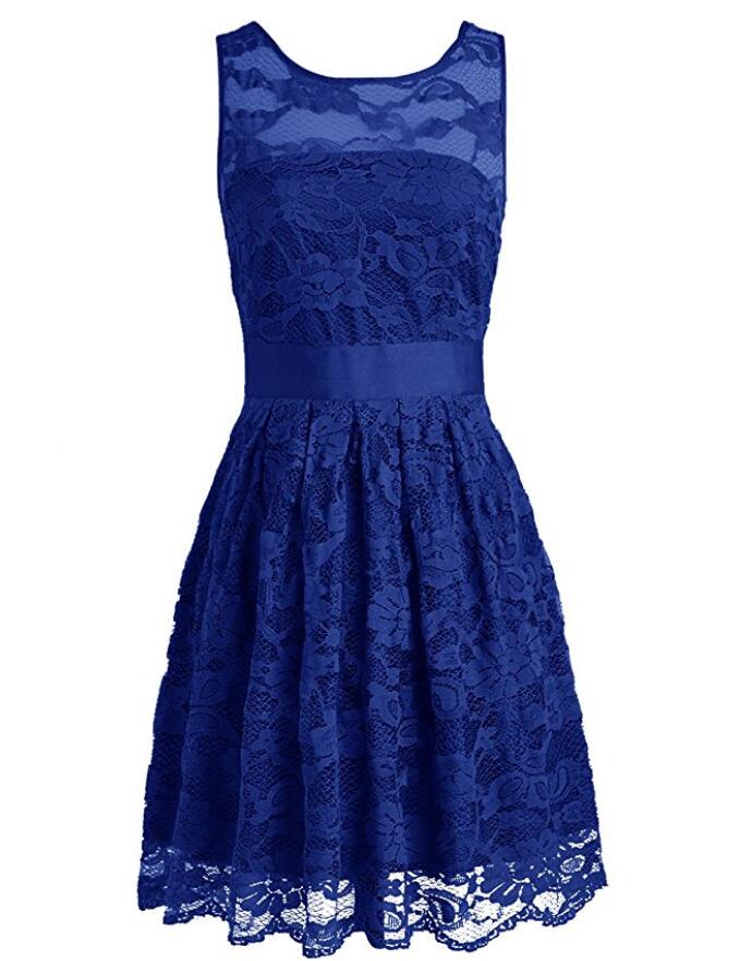 Short Royal Blue Lace Dress on Luulla
