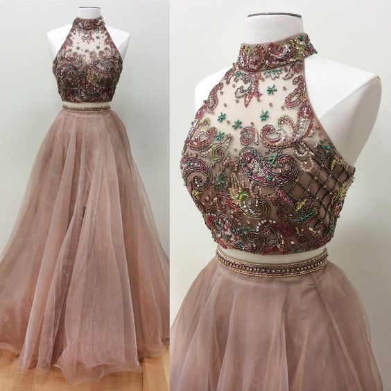 Beaded Two Pieces Prom Dress on Luulla