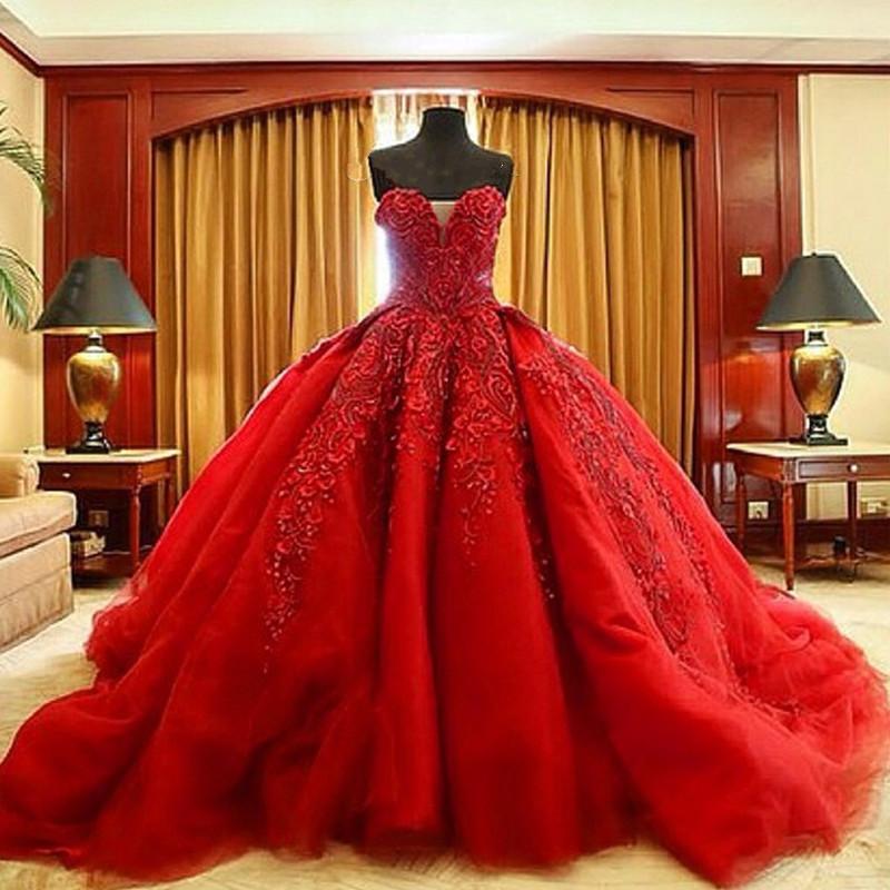 Sleeveless Ball Gown Wedding Dress With Lace Beeads on Luulla