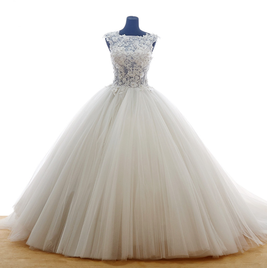 Sheer Bodice Ball Gown Wedding Dress On Luulla 0020