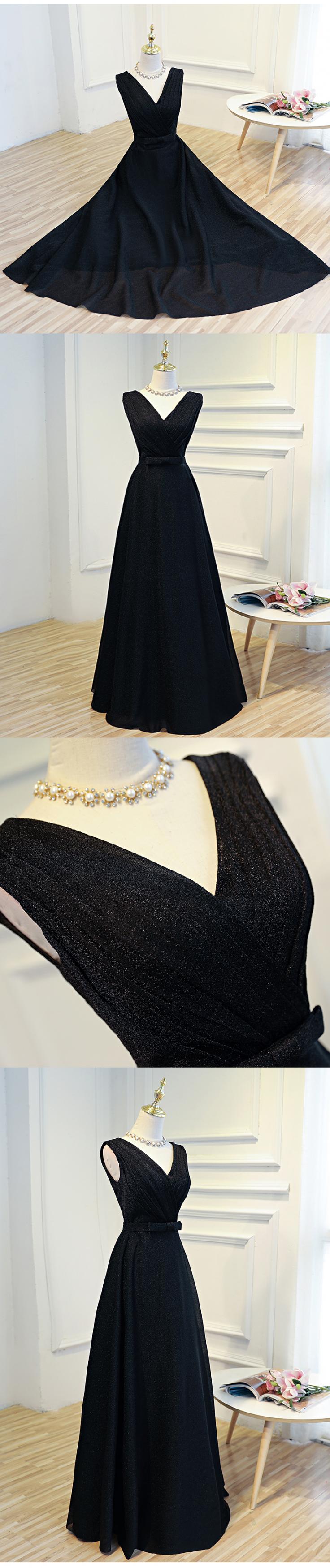 Black V-Neck Gown