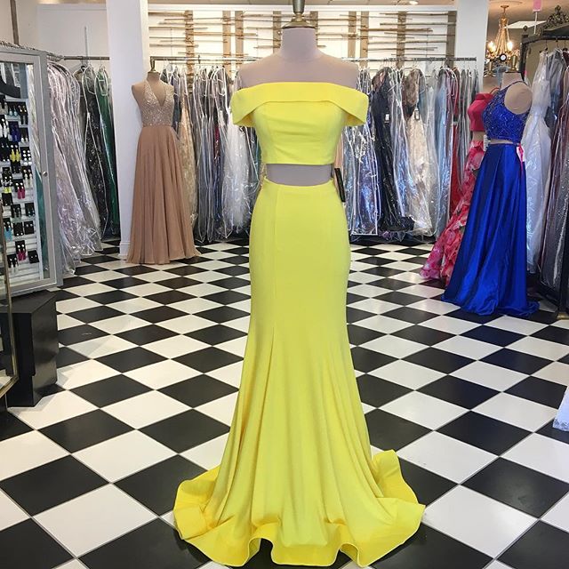 Yellow Two Pieces Prom Dress on Luulla