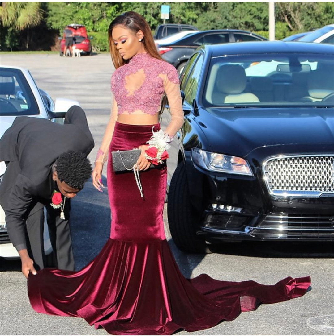 Two Pieces Gorgeous Elegant Short Prom Dresses Long Sleeves