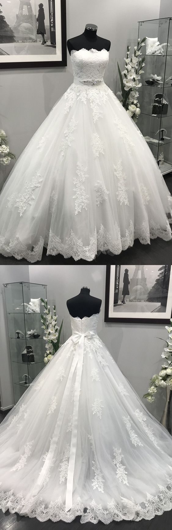Sleeveless Ball Gown Wedding Dress With Removable Sash on Luulla