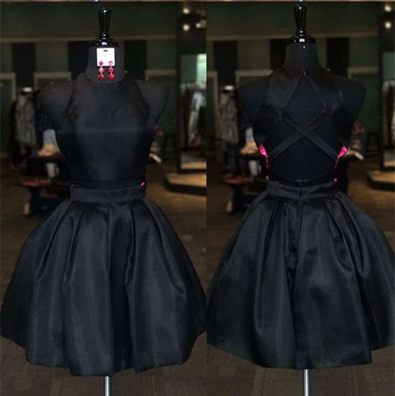 Black & Blue Off the Shoulder Two Pieces Homecoming Dress OM298