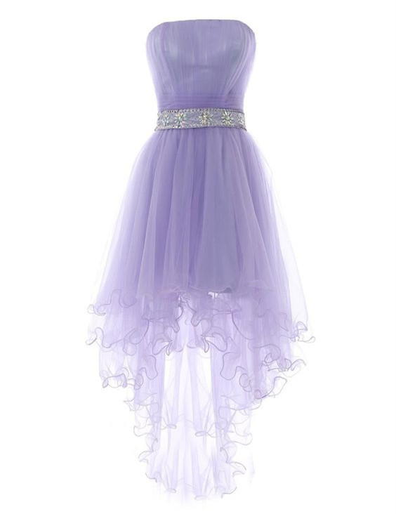 Strapless Lavender High Low Party Dress on Luulla