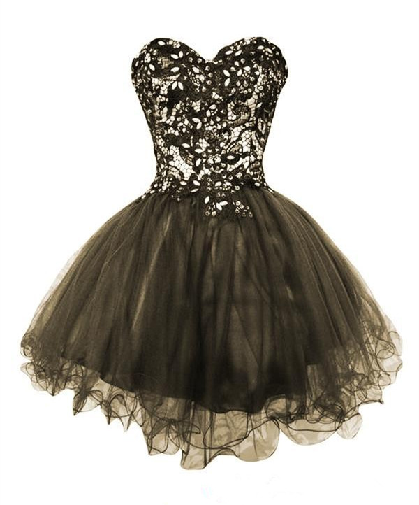 Black Homecoming Dress With Crystals on Luulla