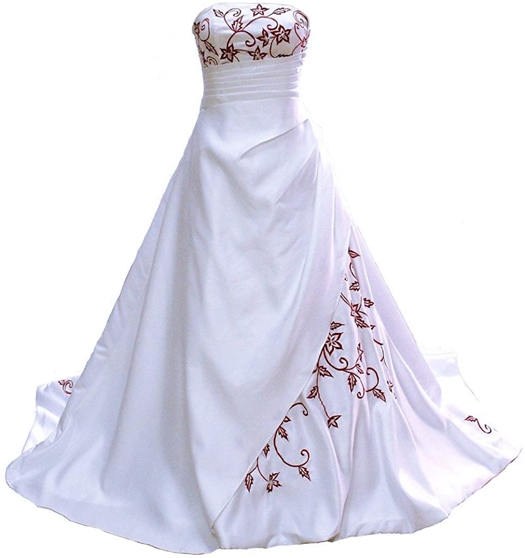 Strapless Embroidery Wedding Dress on Luulla