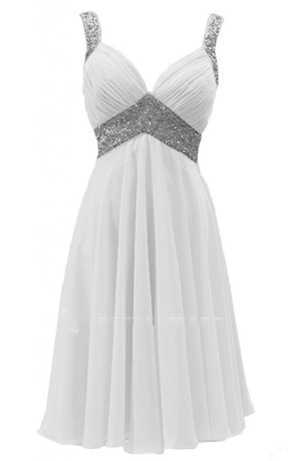 White Chiffon Short Party Dresses on Luulla