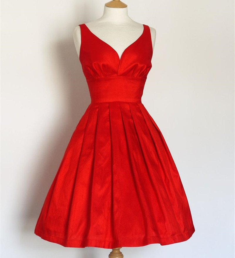 Sweetheart Red Taffeta Vintage Party Dress Short on Luulla