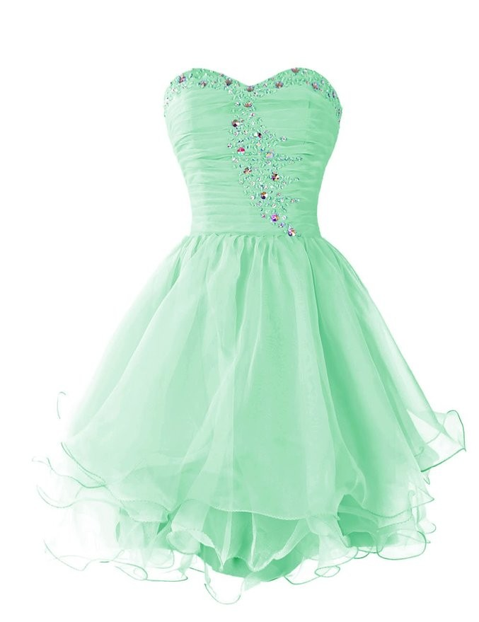 Cute Homecoming Dress Sweetheart Neck Organza White Short Party Cocktail Dress main image 0