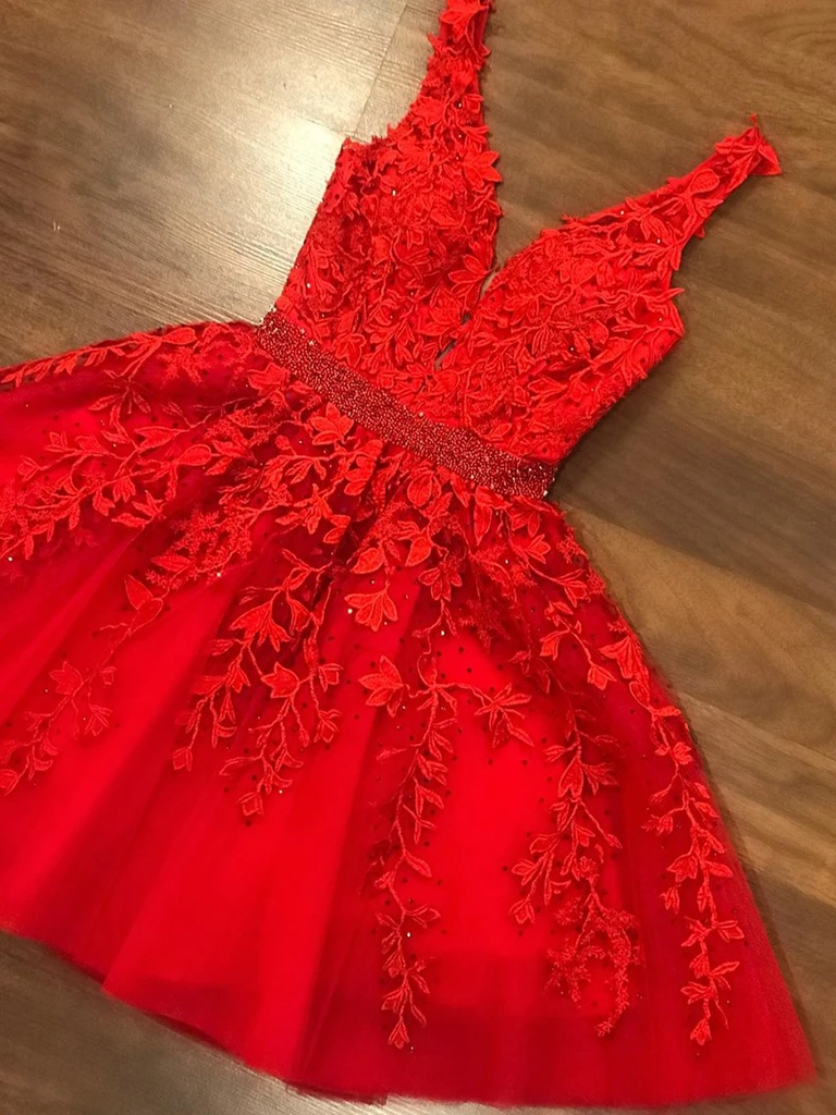 Red Short Hoco Party Dress on Luulla