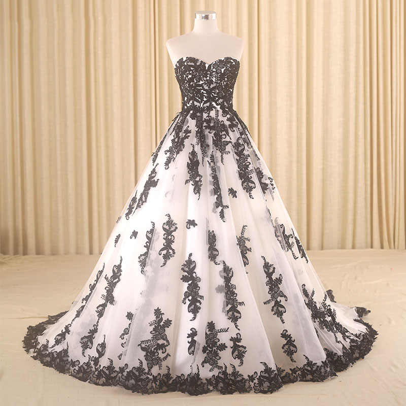 Ivory Black Wedding Dresses on Luulla