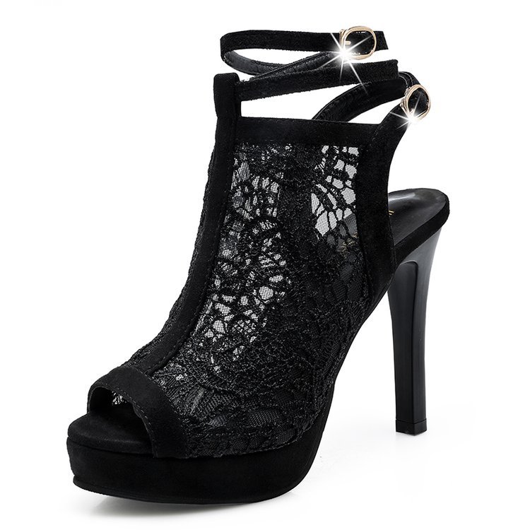 lace open toe heels
