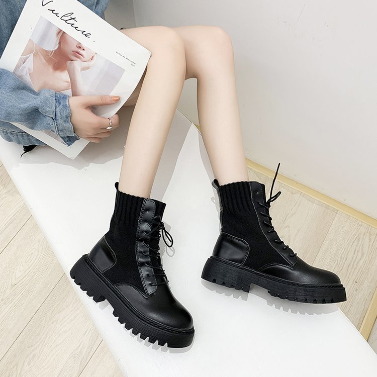 Lace-up Platform Combats Boots on Luulla