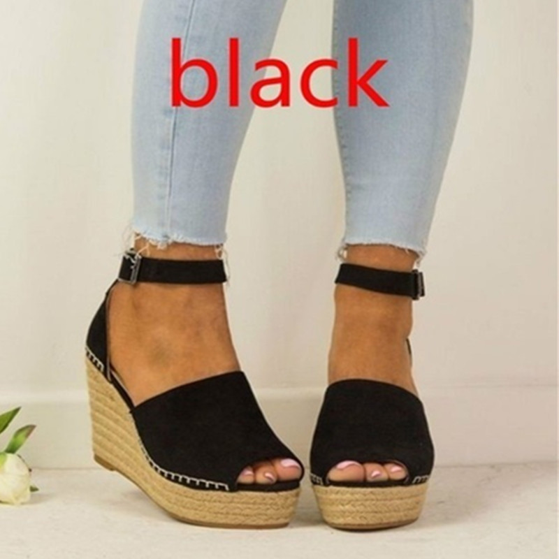 Espadrille Sole Suede Wedge Ankle Strap Sandals on Luulla