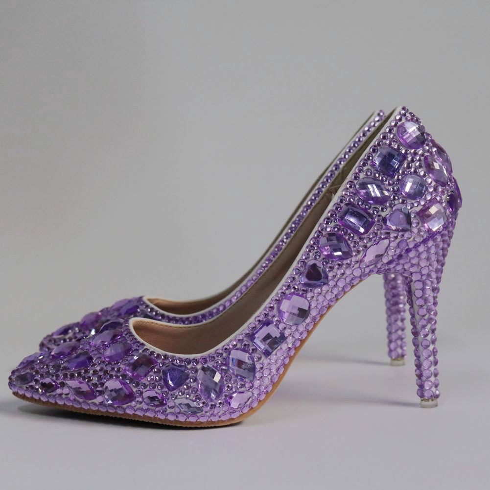 Purple Crystal Women Prom Party Shoes on Luulla