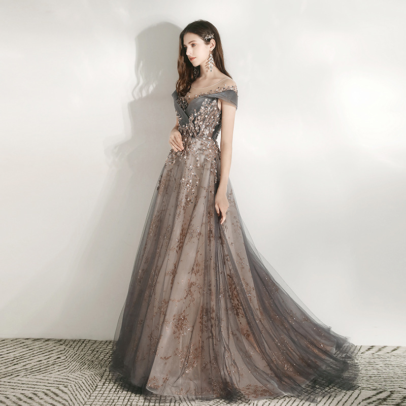 Sheer Neck Long Pageant Dresses Evening Gowns on Luulla