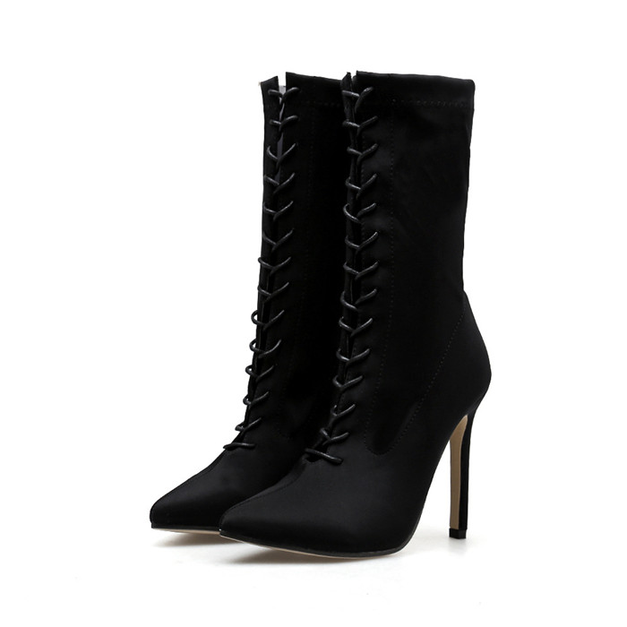 stiletto boots lace up