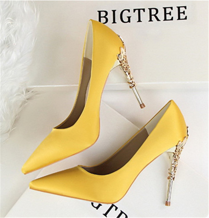 Yellow Prom Shoes Stiletto Heels Pumps on Luulla