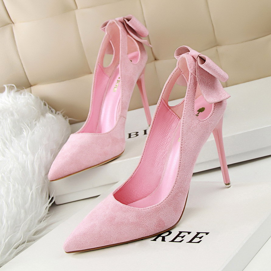 Point Toe Suede Pink Pumps on Luulla