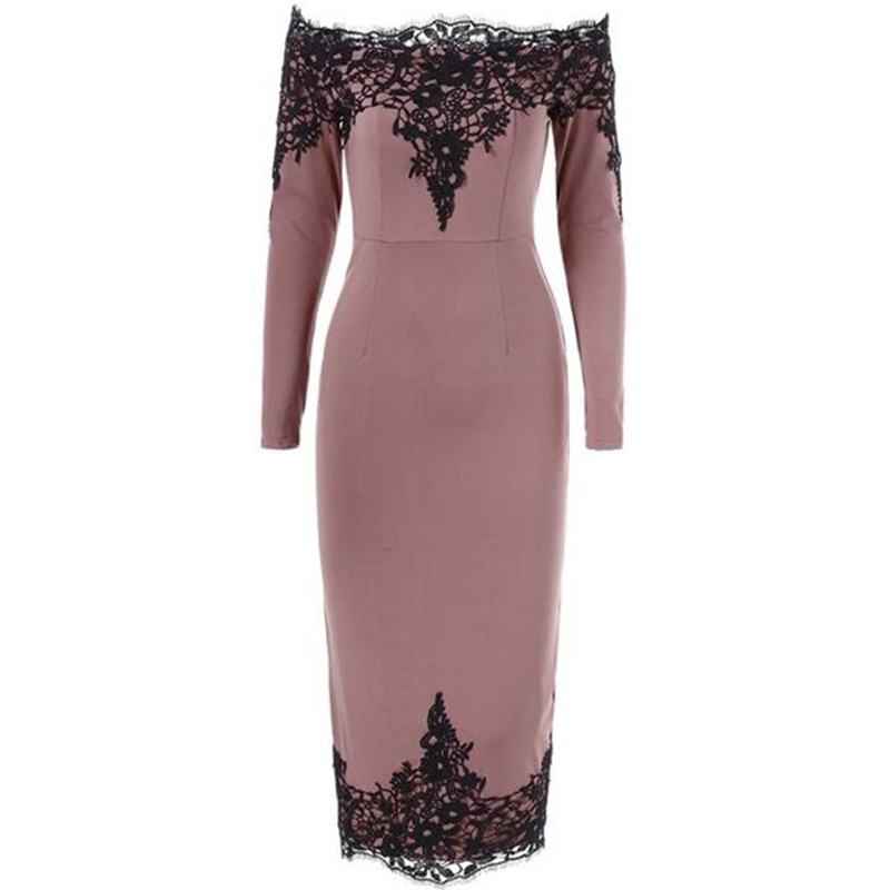 long sleeve ankle length bodycon dress Crease Ease Black Solid Collared Neck Full Sleeve Bodycon Knee Length main image 1